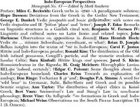 Indo-European Perspectives