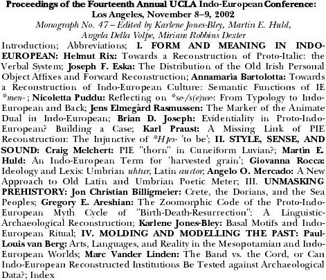 Proceedings of the Fourteenth Annual UCLA Indo-European Conference