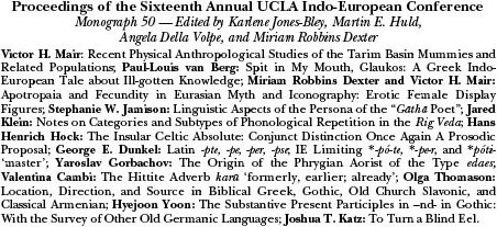 Proceedings of the Sixteenth annual UCLA Indo-European Conference
